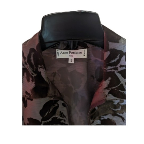 Anne Fontaine Lightweight Floral Jacket Iridescent Purple - Picture 3 of 3